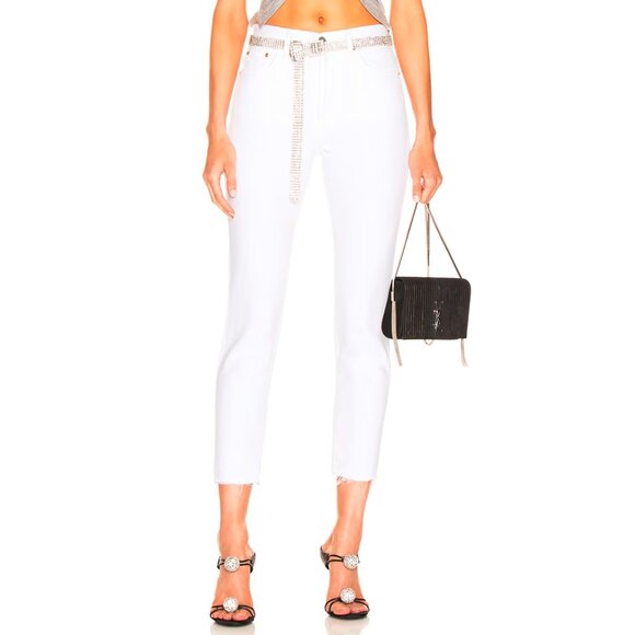 GRLFRND Karolina White Flag High Rise Skinny Crop Jeans - Picture 1 of 14